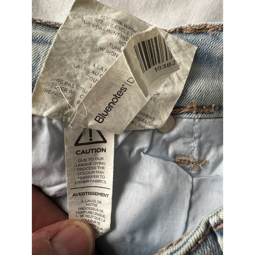 Bluenotes Womens Light Wash Distressed High Rise Shorty Shorts 6 Y2K Boho Summer - Picture 7 of 13